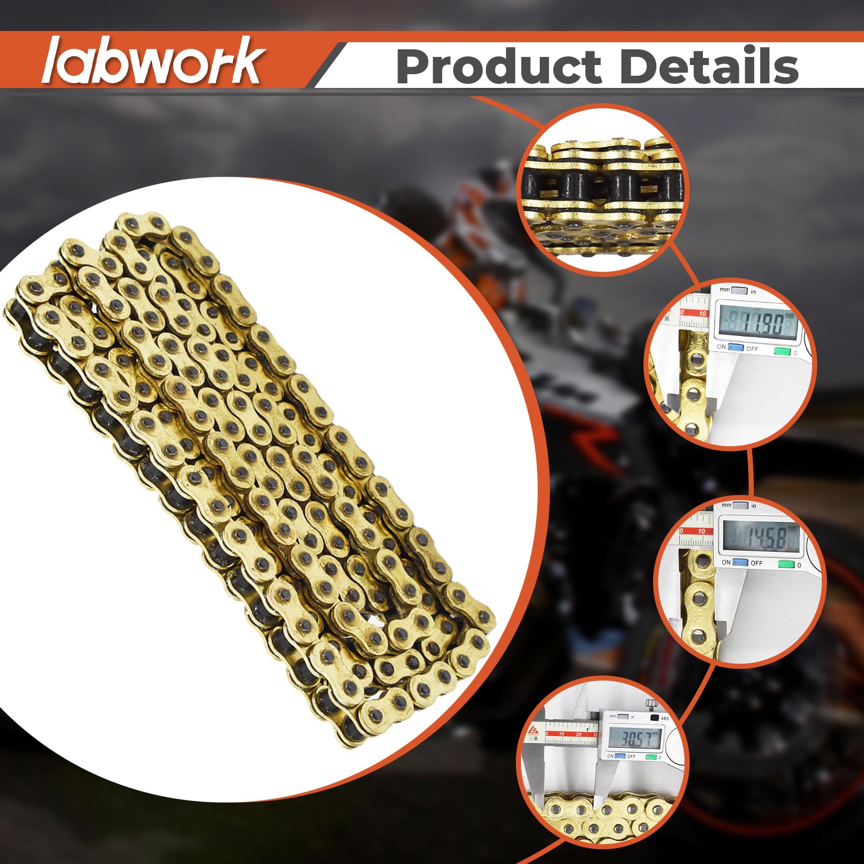 Amazon.com: labwork Heavy Duty Drive Chain with O-Ring Gold Color